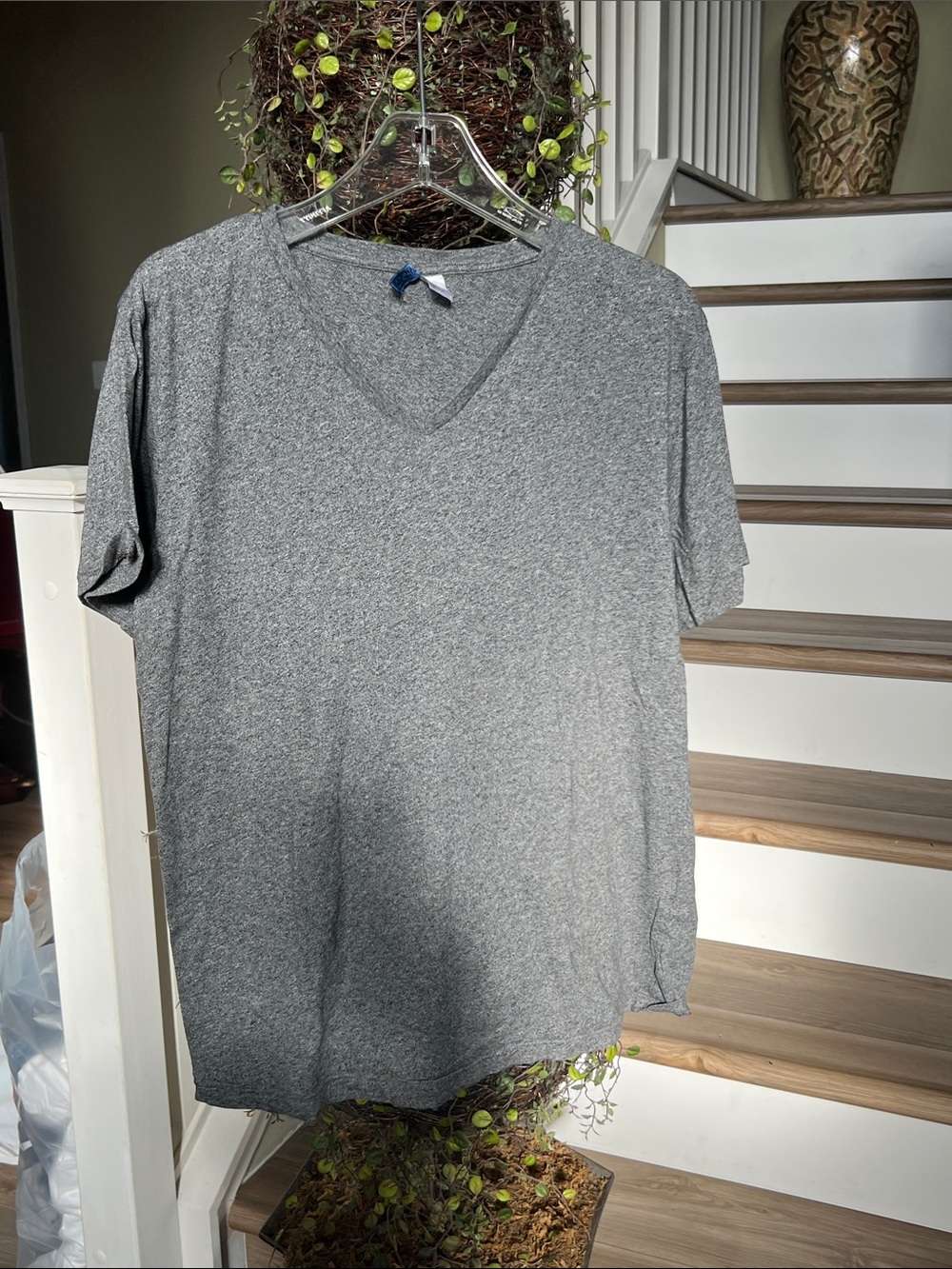 H&M Men's V-Neck Short Sleeve Tee - Gray